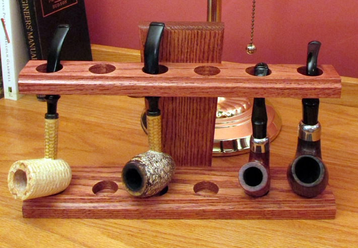 Craftsman mission style arts and crafts oak pipe rack stand