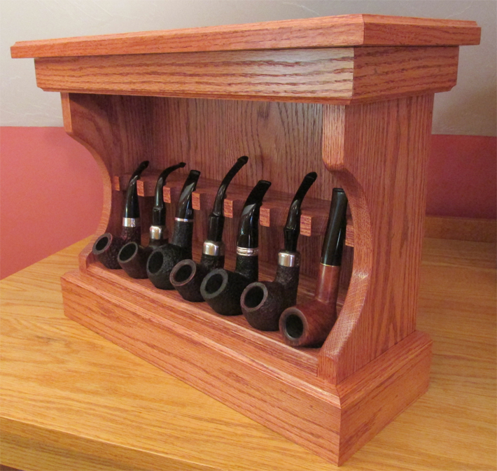 Right front view of the build it yourself Haunted Bookshop pipe rack