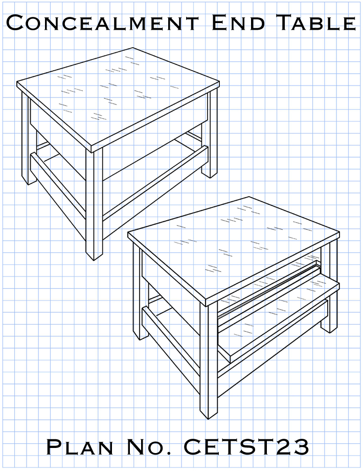 Concealment furniture end table DIY plans and instructions