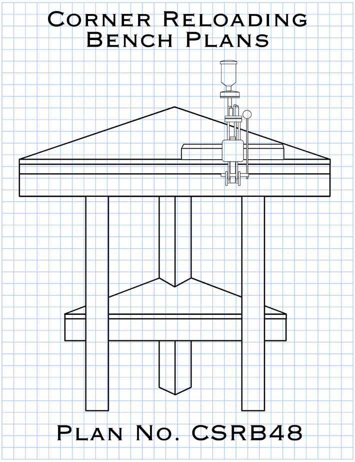 Picture of plans to build an corner reloading bench.