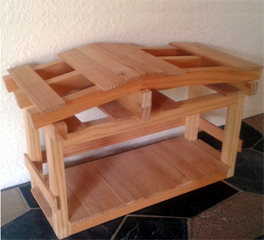 Picture of a wooden stable for a Christmas Nativity Scene built from plans