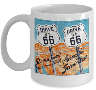 Drive U.S. Route 66 Retro Guide Coffee Mug