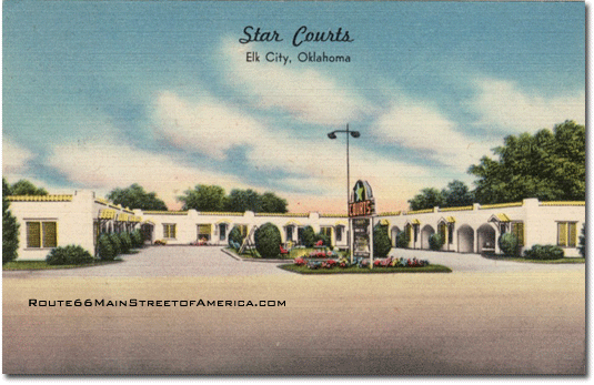 Star Courts on Route 66 in Elk City, OK Circa 1940