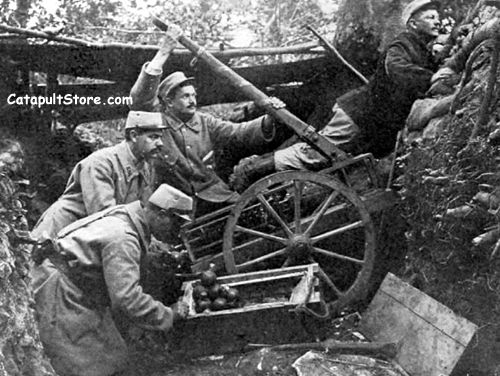 Trench Warfare - Grenade catapult in World War I