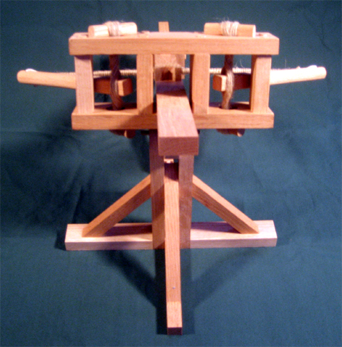 Front view of a working model ballista