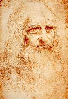 Leonardo da Vinci self portrait taken from his notebook.