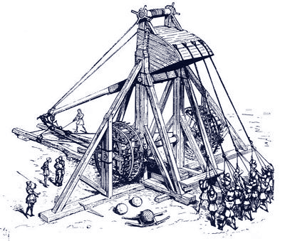 Hybrid Trebuchet - The combination of a traction trebuchet and a counterweight trebuchet