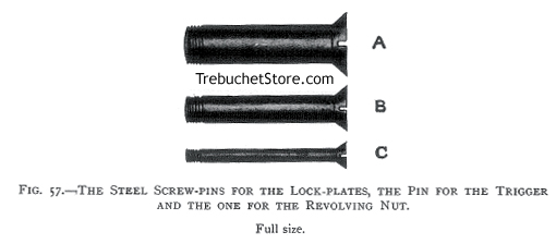 The Steel Screw Pins for the Lock Plates, the Pin for the Crossbow Trigger and the One for the Revolving Nut.