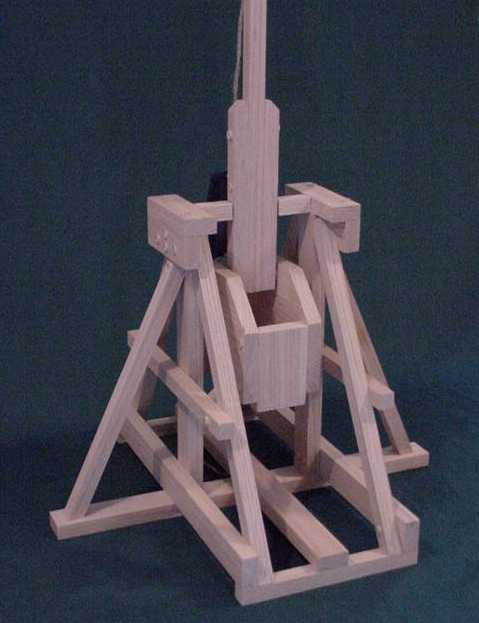 Front view of the Stirling Trebuchet showing the counterweight cabinet
