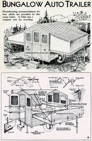 Cover of plans for building a vintage lightweight folding tent trailer.