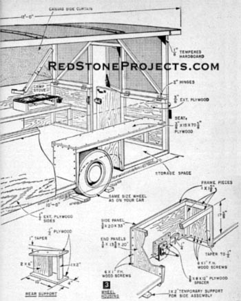 Vintage 1960 camping trailer with slide out Figure 3. Wheel Housing