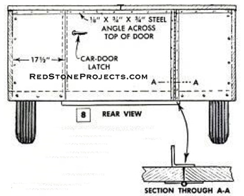 Tent Trailer aft bulkhead and door dimensions and layout.