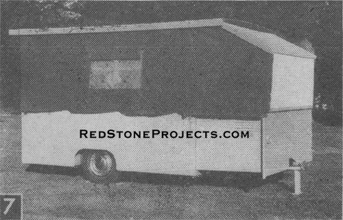 Vintage 1960 camping trailer with slide out Figure 7. Hang up the canvas sides with snap fasteners provided.