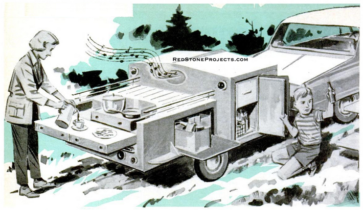 Vintage towable cap kitchen trailer