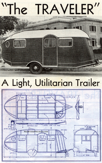 The Traveler wood framed travel trailer plans.