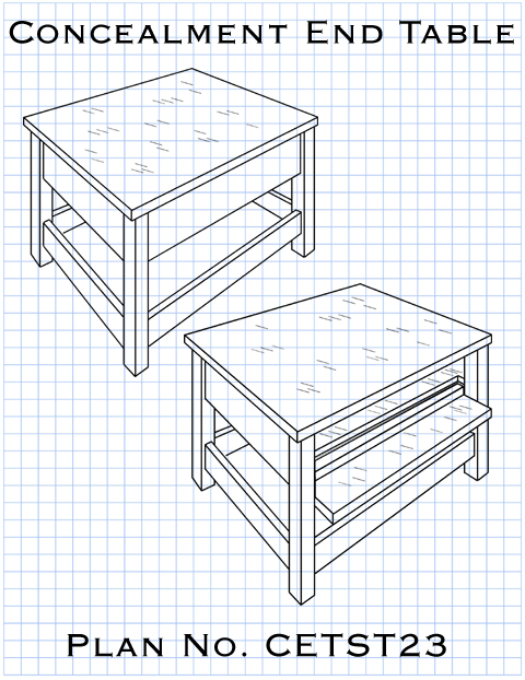 Plans for an end table with a concealed compartment