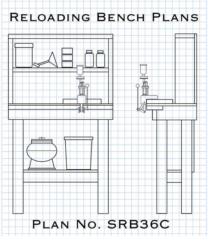 Picture of plans to build an ammunition reloading bench.