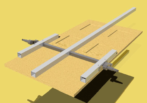 Illustration showing the assembly of a no weld teardrop trailer chassis