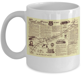 Route 66 Chicago to Springfield Travelmat Coffee Mug