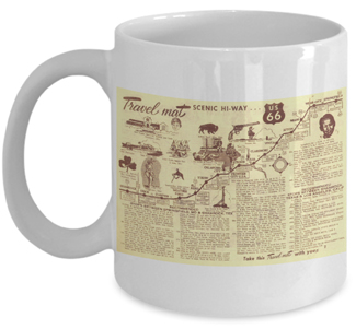 Route 66 Springfield to Shamrock Travelmat Coffee Mug