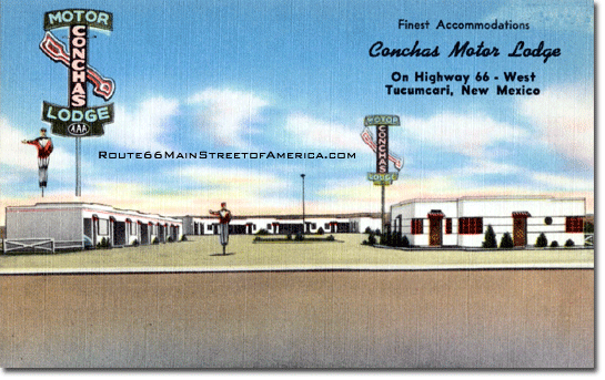 Conchas Motor Lodge owners and proprietors Mr. and Mrs. Manly O. Betts Tucumcari, New Mexico