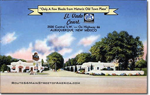 El Vado Court Only A Few Blocks from Old Town Plaza linen postcard