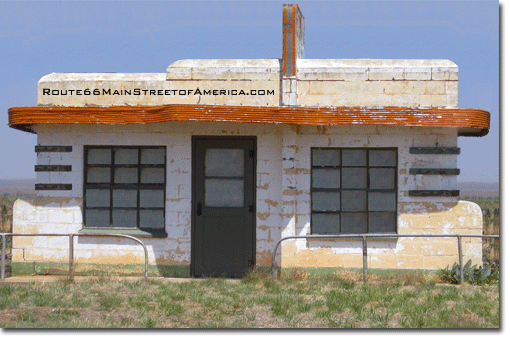 Little Juarez Cafe (Brownlee Diner) on Route 66 in the ghost town of Glenrio, Texas