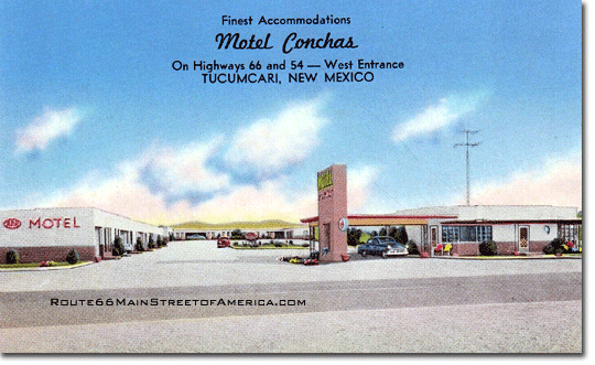 Motel Conchas Tucumcari, NM finest accomodations linen postcard