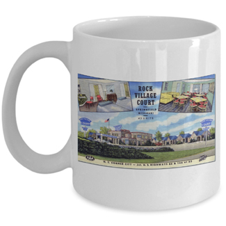 Route 66 Rock Village Court mug.