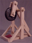 Trebuchet with weight plates for counterwieghts
