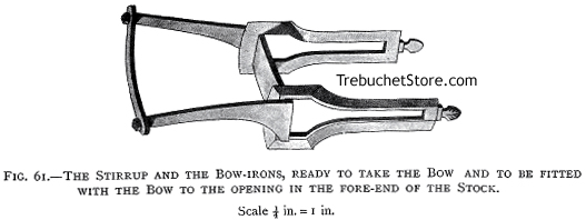 The Crossbow Stirrup and the Bow Irons, Ready to Take the Bow and be Fitted with the Bow to the Opening in the Fore End of the Stock.