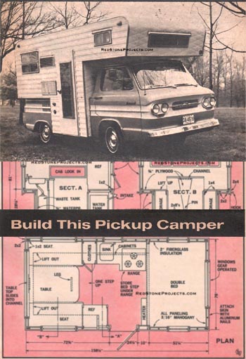 Plans for a vintage 1970 cabover truck camper.
