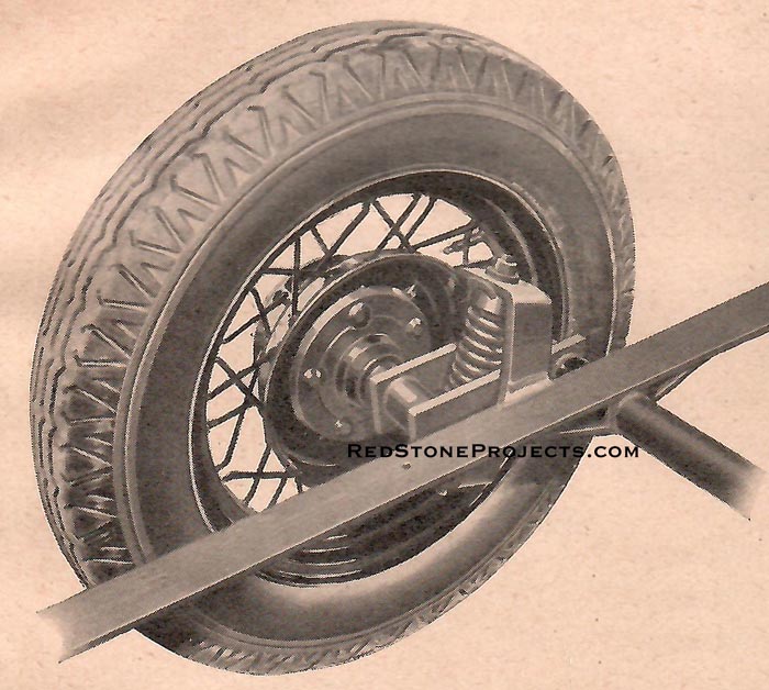 One of the trailer wheels, showing the specially designed knee-action spring. Leaf springs may be used, if you wish.