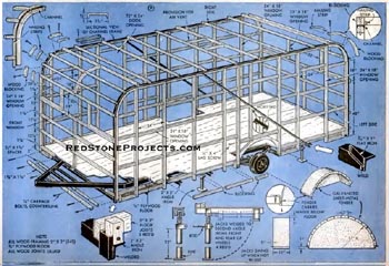 Frame construction details for a 17 foot travel trailer.