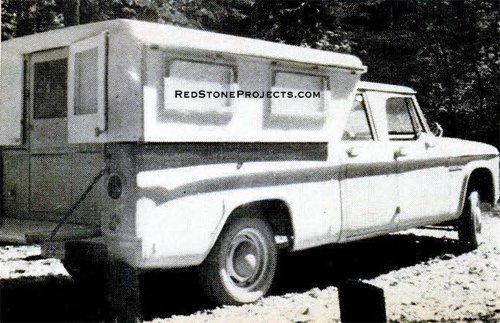 Expandable Truck Camper in the lowered for travel.