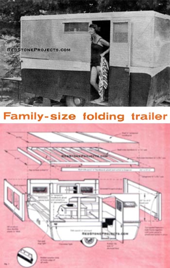 Vintage Family Size Folding Camp Trailer plans cover