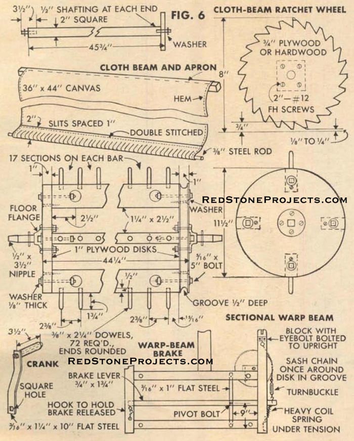 Figure 6. Four Harness Jack Loom Construction (Sheet 2.)