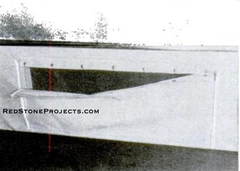 Combination screen-flap windows made be made any desired size. Inside view shows how flaps can be zippered at sides to allow partial opening without losing privacy.