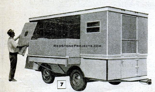 Installing the the slideout panels in a DIY camper trailer.