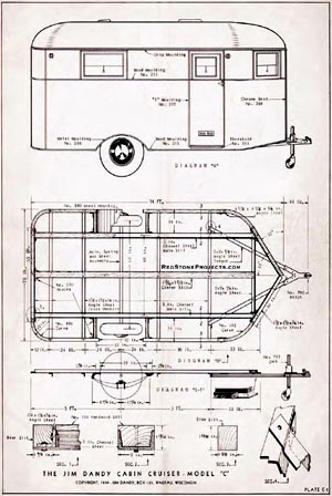 Jim Dandy Cabin Cruiser Trailer Plans Full Sheet C-1