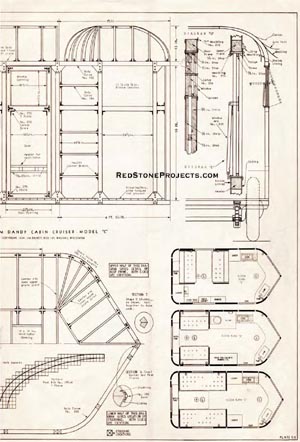 Jim Dandy Cabin Cruiser Trailer Plans Sheet C-1 Right Side