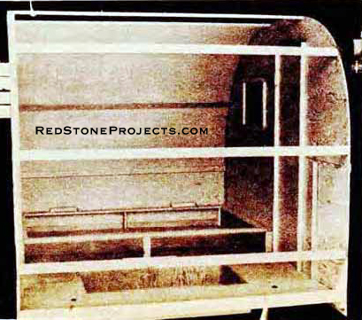 After floor assembly is complete, the  1/4-in. plywood sides and all the ribs are put in place.