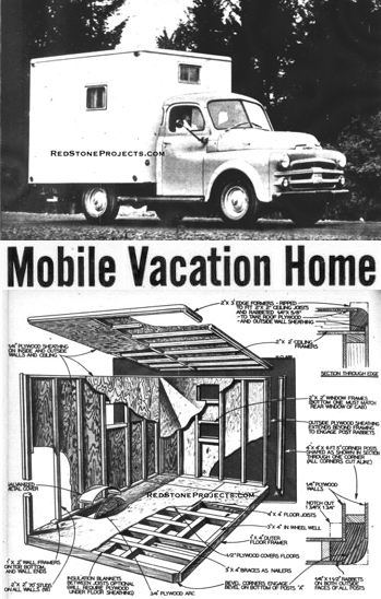 Illustrated DIY plans for building an easy to transport mobile vacation home.