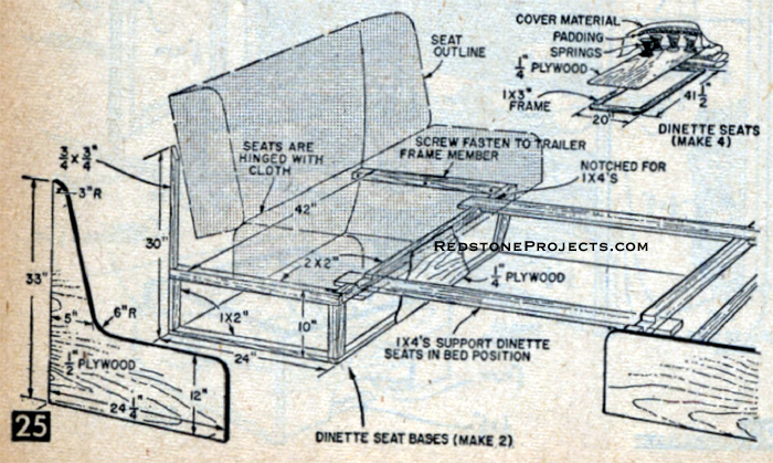 Travel trailer dinette plans detail.