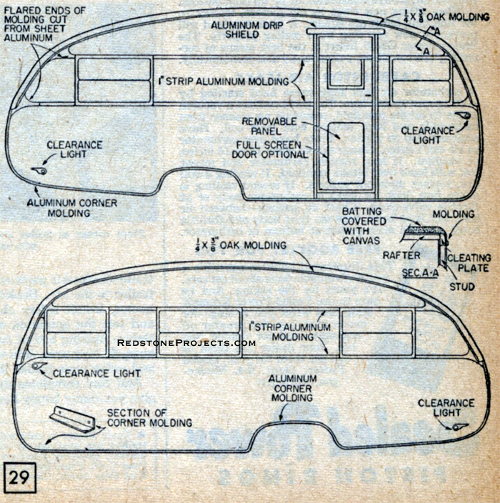 How to install the roofing and exterior molding to a vintage travel trailer.
