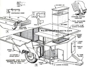 Tent trailer body construction detailing fold out beds.