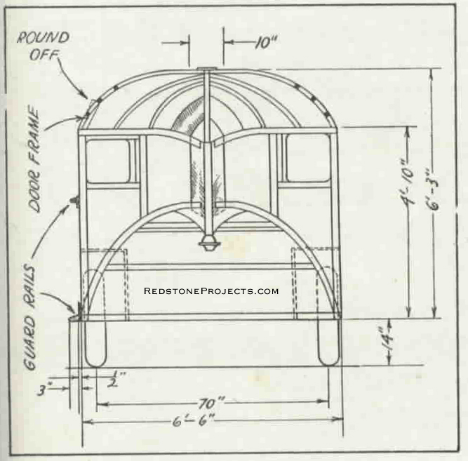 Trailer coach frame front view elevation