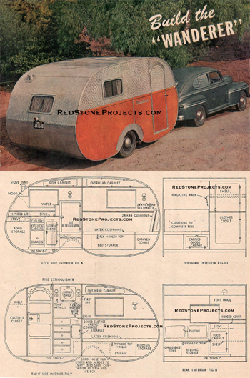Cover of plans for building a 1947 Wanderer Canned Ham Trailer.