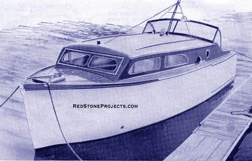 â€œSea Craftâ€™sâ€ lines shows the best advantage when viewed off the bow. Cabin roof can be used for sun bathing.