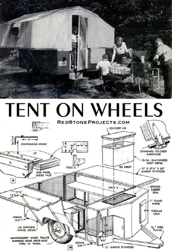 Vintage tent on wheels folding trailer plans